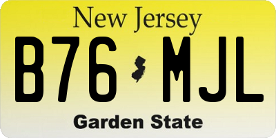 NJ license plate B76MJL