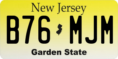 NJ license plate B76MJM