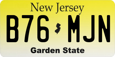 NJ license plate B76MJN