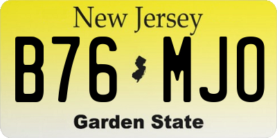 NJ license plate B76MJO