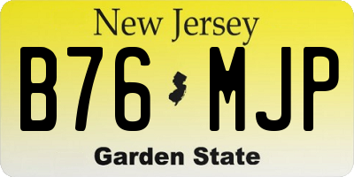 NJ license plate B76MJP