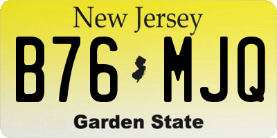 NJ license plate B76MJQ