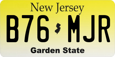 NJ license plate B76MJR