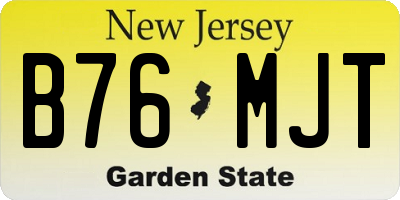 NJ license plate B76MJT
