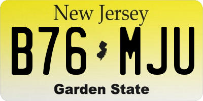 NJ license plate B76MJU
