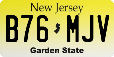 NJ license plate B76MJV