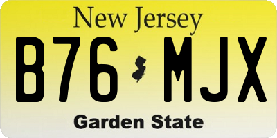NJ license plate B76MJX