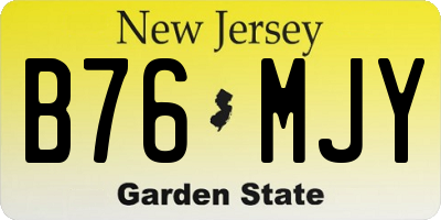NJ license plate B76MJY