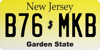 NJ license plate B76MKB