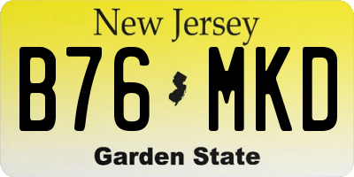 NJ license plate B76MKD