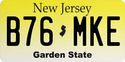 NJ license plate B76MKE