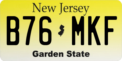 NJ license plate B76MKF