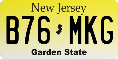 NJ license plate B76MKG