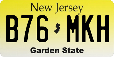 NJ license plate B76MKH