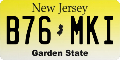 NJ license plate B76MKI