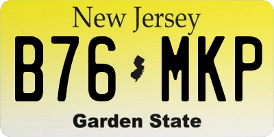 NJ license plate B76MKP