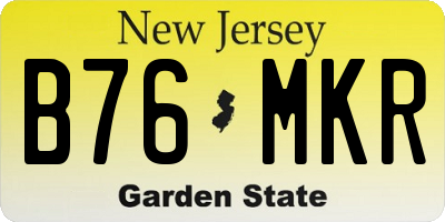 NJ license plate B76MKR