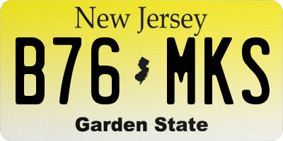 NJ license plate B76MKS