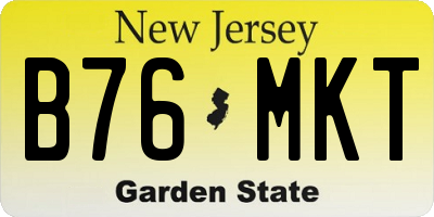 NJ license plate B76MKT