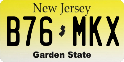 NJ license plate B76MKX