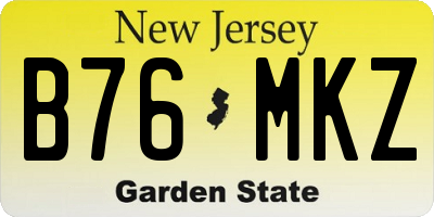 NJ license plate B76MKZ