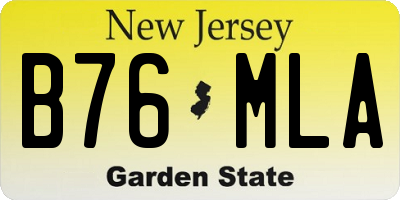 NJ license plate B76MLA
