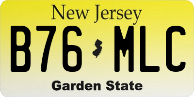 NJ license plate B76MLC