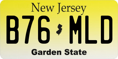 NJ license plate B76MLD