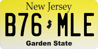 NJ license plate B76MLE