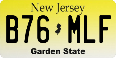NJ license plate B76MLF
