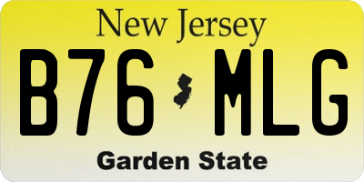 NJ license plate B76MLG