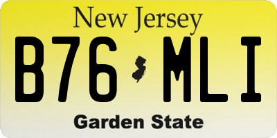 NJ license plate B76MLI