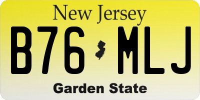 NJ license plate B76MLJ