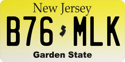 NJ license plate B76MLK