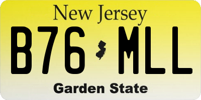 NJ license plate B76MLL
