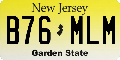 NJ license plate B76MLM