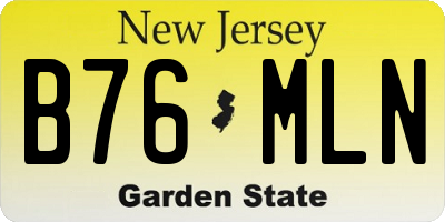 NJ license plate B76MLN