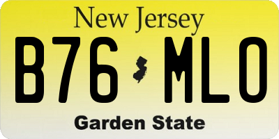 NJ license plate B76MLO