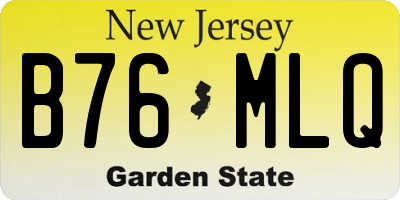 NJ license plate B76MLQ