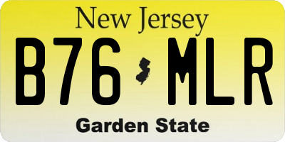 NJ license plate B76MLR