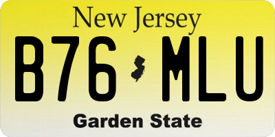 NJ license plate B76MLU