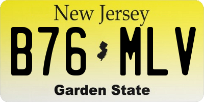 NJ license plate B76MLV