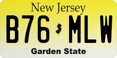 NJ license plate B76MLW