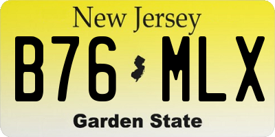 NJ license plate B76MLX