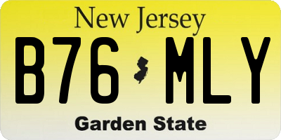 NJ license plate B76MLY