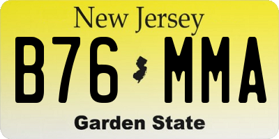 NJ license plate B76MMA