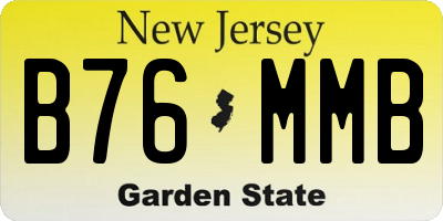 NJ license plate B76MMB