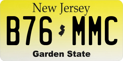 NJ license plate B76MMC