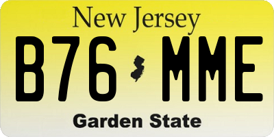 NJ license plate B76MME