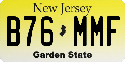 NJ license plate B76MMF